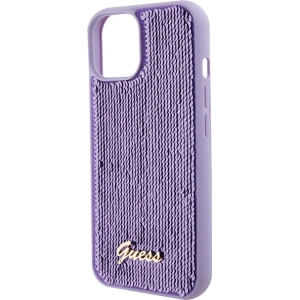 Etui Guess GUHCP15SPSFDGSU Apple iPhone 15 hardcase Sequin Script Metal fioletowy/purple