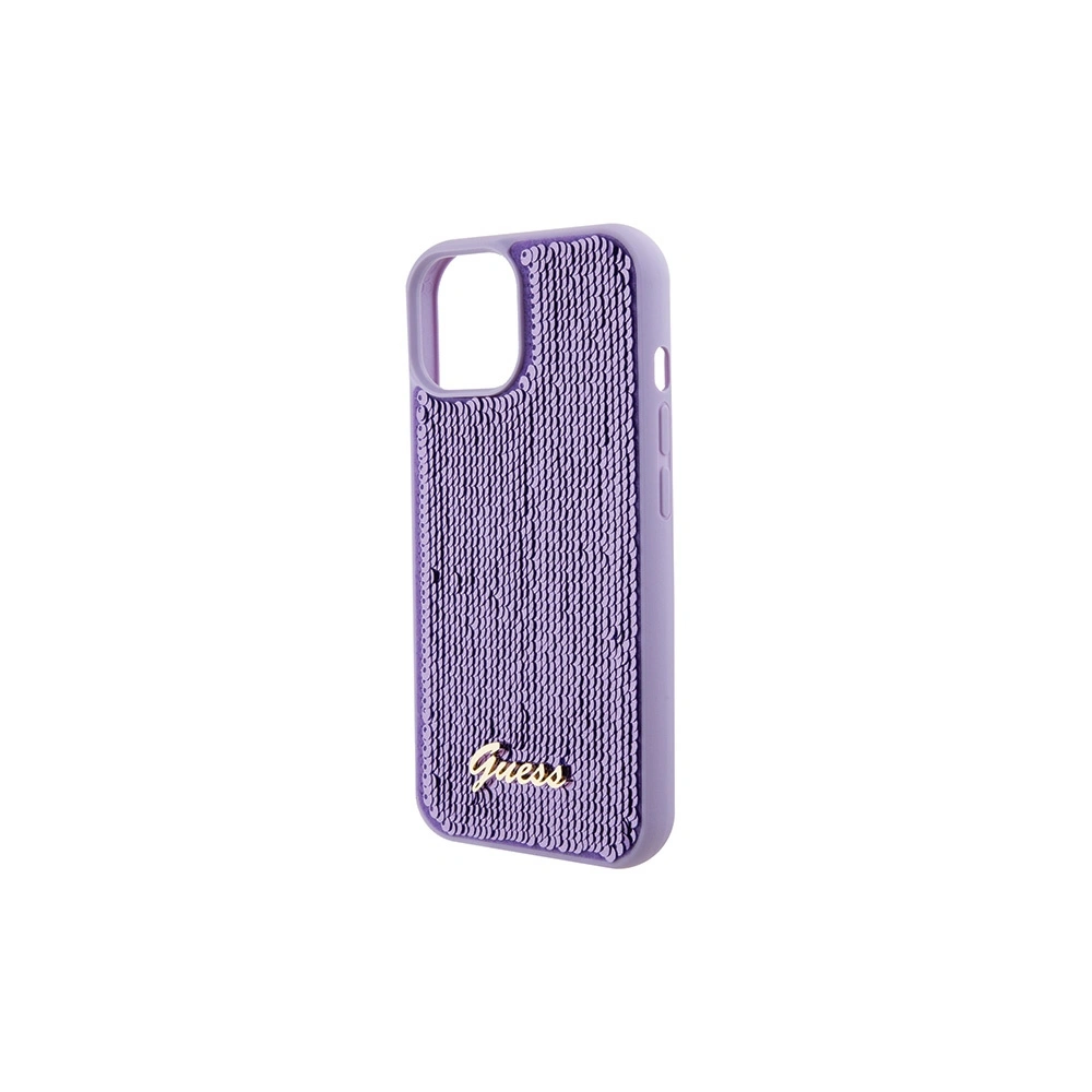 Etui Guess GUHCP15SPSFDGSU Apple iPhone 15 hardcase Sequin Script Metal fioletowy/purple