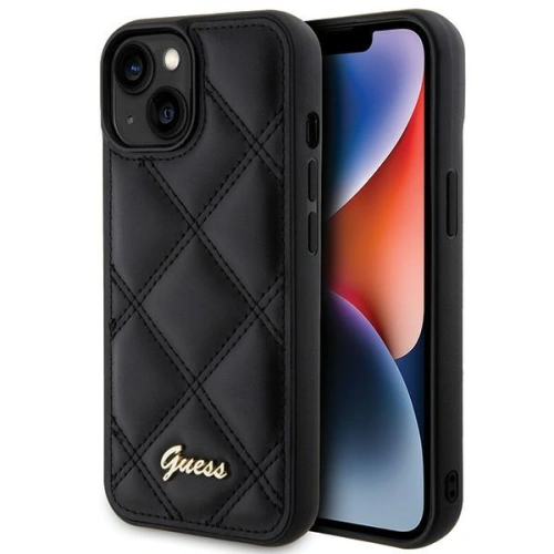 Kup Case Guess GUHCP15SPSQSQSK Apple iPhone 15 hardcase Quilted Metal Logo schwarz/black - GUE2852 - {ean13} - Sklep Home Screen