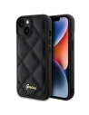 Case Guess GUHCP15SPSQSQSK Apple iPhone 15 hardcase Quilted Metal Logo schwarz/black