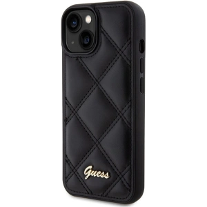 Etui Guess GUHCP15SPSQSQSK Apple iPhone 15 hardcase Quilted Metal Logo czarny/black