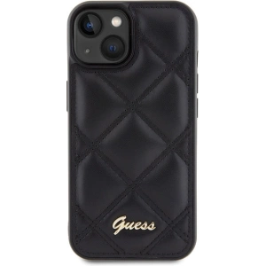 Etui Guess GUHCP15SPSQSQSK Apple iPhone 15 hardcase Quilted Metal Logo czarny/black