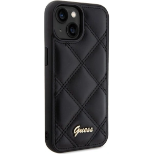 Etui Guess GUHCP15SPSQSQSK Apple iPhone 15 hardcase Quilted Metal Logo czarny/black