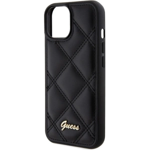 Etui Guess GUHCP15SPSQSQSK Apple iPhone 15 hardcase Quilted Metal Logo czarny/black
