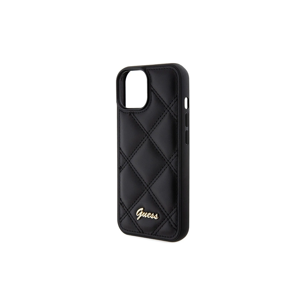 Etui Guess GUHCP15SPSQSQSK Apple iPhone 15 hardcase Quilted Metal Logo czarny/black