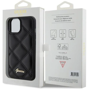 Etui Guess GUHCP15SPSQSQSK Apple iPhone 15 hardcase Quilted Metal Logo czarny/black
