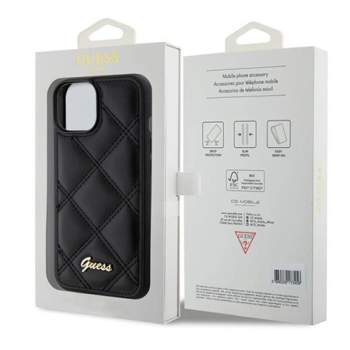 Kup Guess Apple Geantă GUHCP15SPSQSQSK iPhone 15 hardcase Quilted Metal Logo negru/negru - GUE2852 - {ean13} - Sklep Home Screen