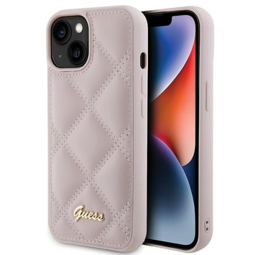 Kup Guess Apple Geantă GUHCP15SPSQSQSP iPhone 15 carcasă tare cu logo metalic matlasat roz/roz - GUE2853 - {ean13} - Sklep Home Screen