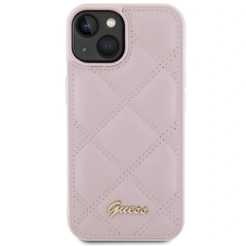 Kup Guess Apple Geantă GUHCP15SPSQSQSP iPhone 15 carcasă tare cu logo metalic matlasat roz/roz - GUE2853 - {ean13} - Sklep Home Screen