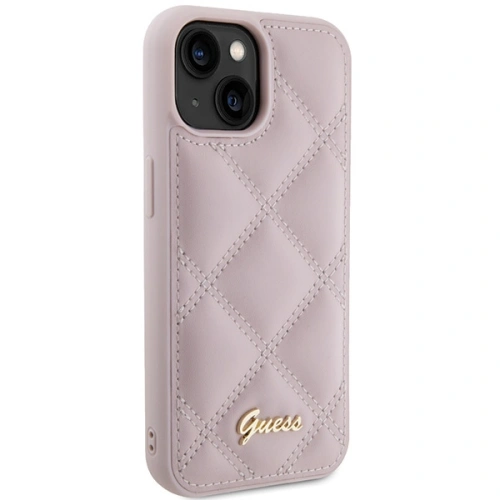 Kup Guess Apple Geantă GUHCP15SPSQSQSP iPhone 15 carcasă tare cu logo metalic matlasat roz/roz - GUE2853 - {ean13} - Sklep Home Screen