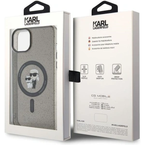 Etui Karl Lagerfeld KLHMP15MHGKCNOK Apple iPhone 15 Plus / 14 Plus hardcase Karl&Choupette Glitter MagSafe czarny/black