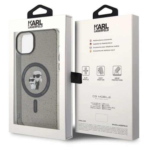 Buy Karl Lagerfeld KLHMP15MHGKCNOK Apple iPhone 15 Plus / 14 Plus hardcase Karl&Choupette Glitter MagSafe black - KLD1685 - {ean13} - Home Screen Store Europe