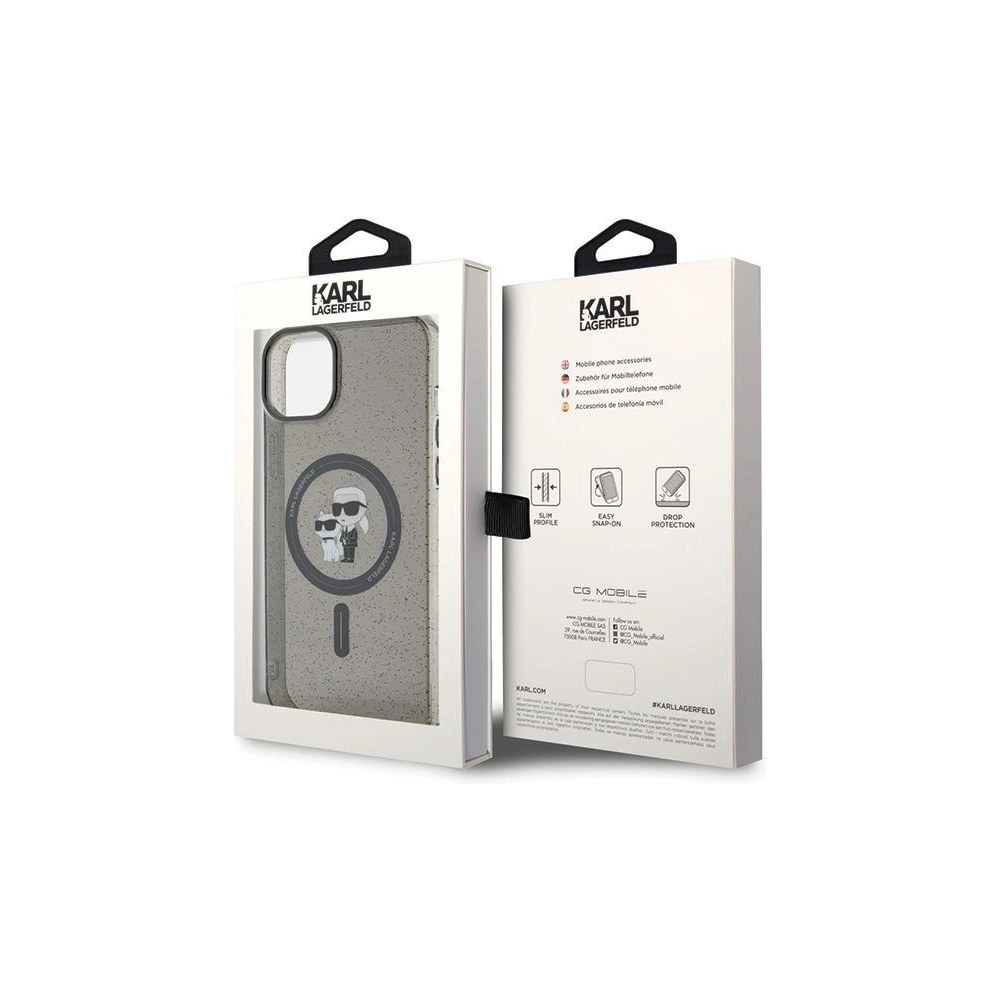 Etui Karl Lagerfeld KLHMP15MHGKCNOK Apple iPhone 15 Plus / 14 Plus hardcase Karl&Choupette Glitter MagSafe czarny/black