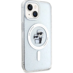 Etui Karl Lagerfeld KLHMP15MHGKCNOT Apple iPhone 15 Plus / 14 Plus hardcase Karl&Choupette Glitter MagSafe transparent