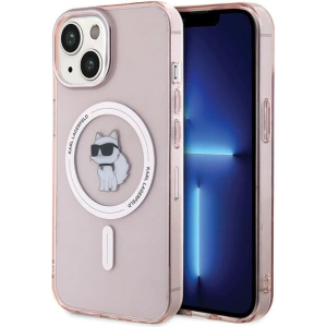 Etui Karl Lagerfeld KLHMP15SHFCCNOP Apple iPhone 15 hardcase IML Choupette MagSafe różowy/pink