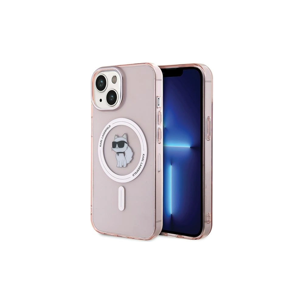 Etui Karl Lagerfeld KLHMP15SHFCCNOP Apple iPhone 15 hardcase IML Choupette MagSafe różowy/pink