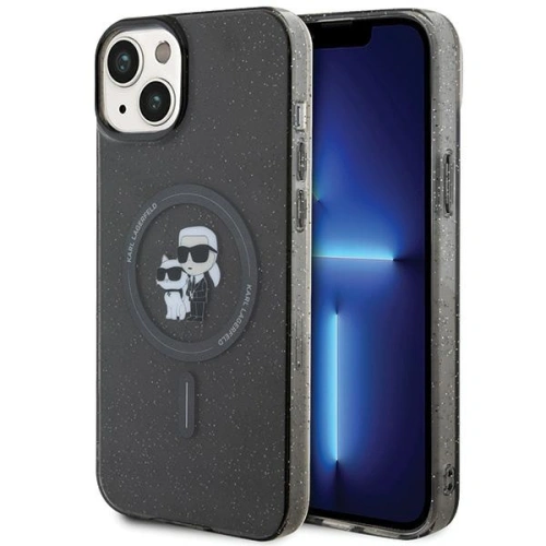 Kup Etui Karl Lagerfeld KLHMP15SHGKCNOK Apple iPhone 15 hardcase Karl&Choupette Glitter MagSafe czarny/black - KLD1689 - {ean13} - Sklep Home Screen