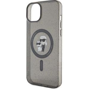 Etui Karl Lagerfeld KLHMP15SHGKCNOK Apple iPhone 15 hardcase Karl&Choupette Glitter MagSafe czarny/black