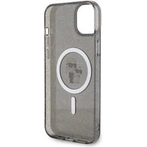Etui Karl Lagerfeld KLHMP15SHGKCNOK Apple iPhone 15 hardcase Karl&Choupette Glitter MagSafe czarny/black