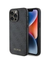 Guess GUHCP15XG4GFGR Apple iPhone 15 Pro Max hard case 4G Metal Gold Logo grey