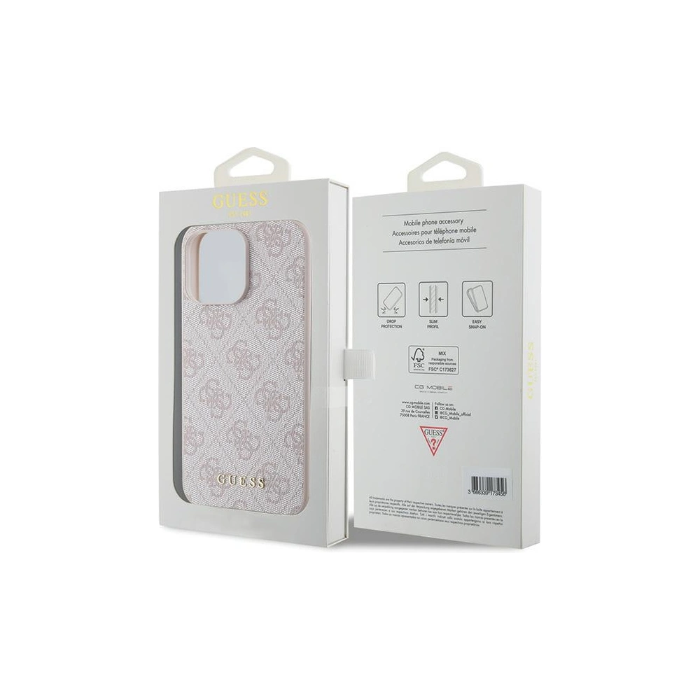 Etui Guess GUHCP15XG4GFPI Apple iPhone 15 Pro Max hard case 4G Metal Gold Logo różowy/pink