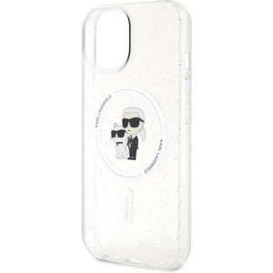 Etui Karl Lagerfeld KLHMP15SHGKCNOT Apple iPhone 15 hardcase Karl&Choupette Glitter MagSafe transparent