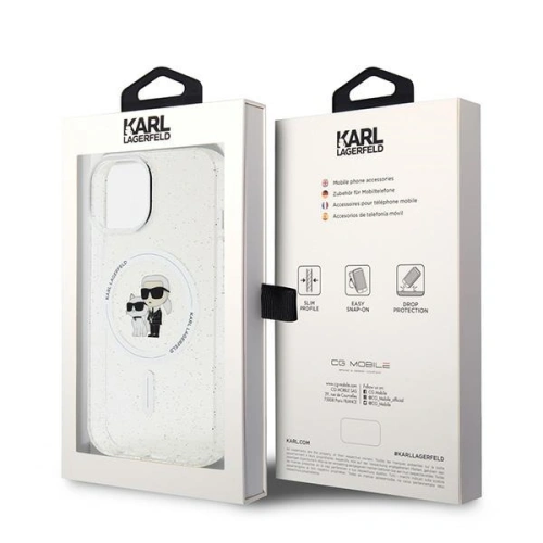 Kup Case Karl Lagerfeld KLHMP15SHGKCNOT Apple iPhone 15 Hartschale Karl&Choupette Glitter MagSafe transparent - KLD1690 - {ean13} - Sklep Home Screen