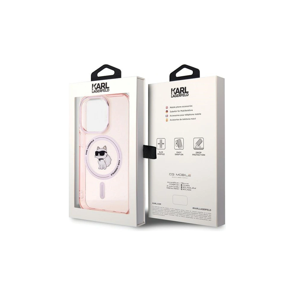 Etui Karl Lagerfeld KLHMP15XHFCCNOP Apple iPhone 15 Pro Max hardcase IML Choupette MagSafe różowy/pink