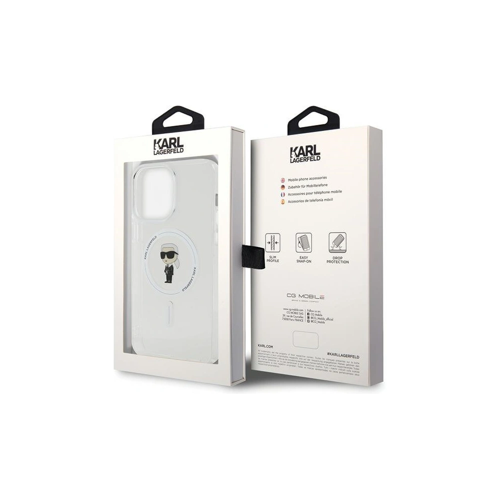 Etui Karl Lagerfeld KLHMP15XHFCKNOT Apple iPhone 15 Pro Max hardcase IML Ikonik MagSafe transparent
