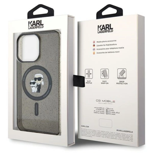 Buy Karl Lagerfeld KLHMP15XHGKCNOK Apple iPhone 15 Pro Max hardcase Karl&Choupette Glitter MagSafe black - KLD1694 - {ean13} - Home Screen Store Europe