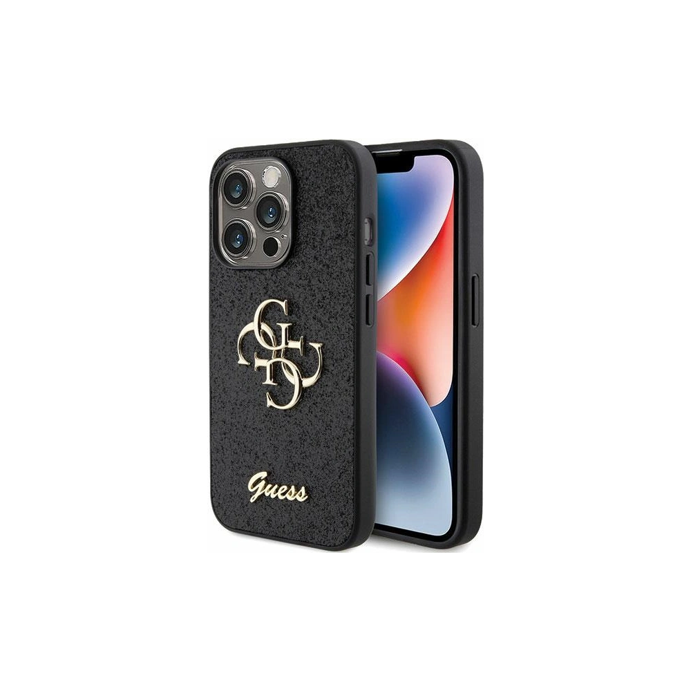 Etui Guess GUHCP15XHG4SGK Apple iPhone 15 Pro Max hardcase Glitter Script Big 4G czarny/black