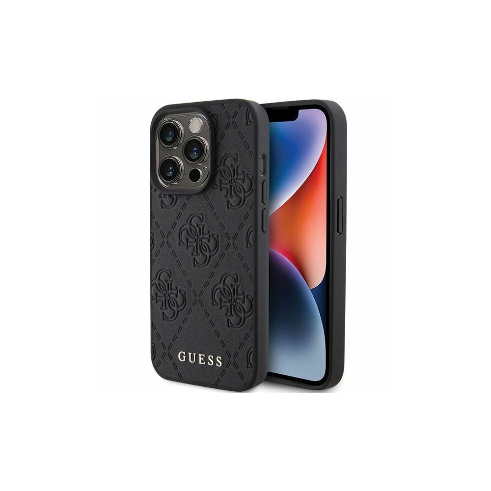 Etui Guess GUHCP15XP4EPMK Apple iPhone 15 Pro Max hardcase Leather 4G Stamped czarny/black