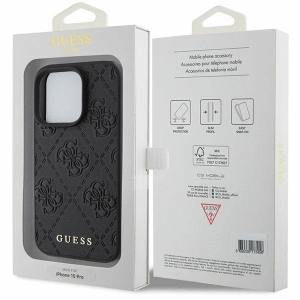 Buy Guess GUHCP15XP4EPMK Apple iPhone 15 Pro Max hardcase Leather 4G Stamped black - GUE2861 - {ean13} - Home Screen Store Europe