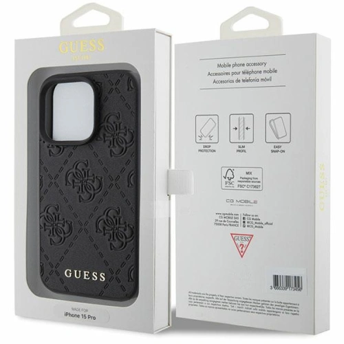 Kup Etui Guess GUHCP15XP4EPMK Apple iPhone 15 Pro Max hardcase Leather 4G Stamped czarny/black - GUE2861 - {ean13} - Sklep Home Screen