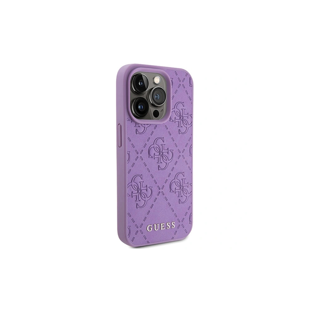 Etui Guess GUHCP15XP4EPMU Apple iPhone 15 Pro Max hardcase Leather 4G Stamped fioletowy/light purple