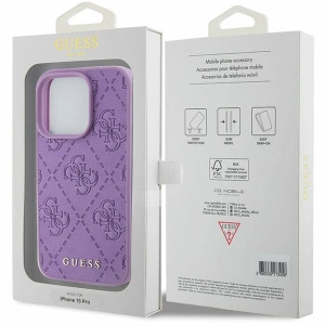 Kup Etui Guess GUHCP15XP4EPMU Apple iPhone 15 Pro Max hardcase Leather 4G Stamped fioletowy/light purple - GUE2862 - {ean13} - Sklep Home Screen