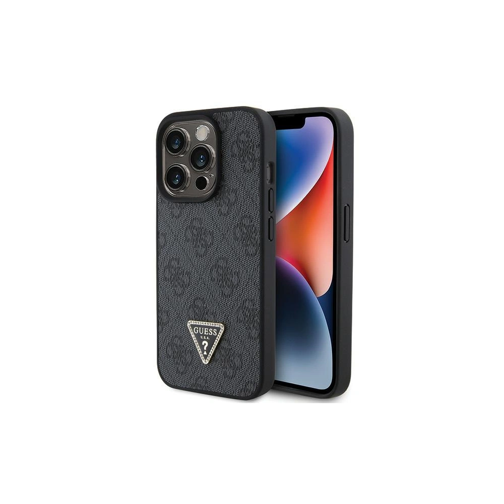 Etui Guess GUHCP15XP4TDPK Apple iPhone 15 Pro Max hardcase Leather 4G Diamond Triangle czarny/black