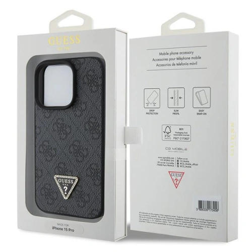 Buy Guess GUHCP15XP4TDPK Apple iPhone 15 Pro Max hardcase Leather 4G Diamond Triangle black - GUE2863 - {ean13} - Home Screen Store Europe
