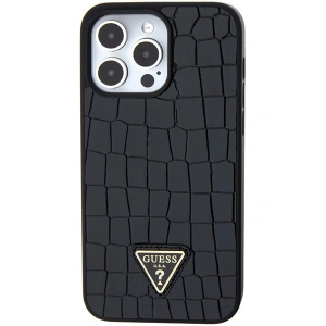 Kup Case Guess GUHCP15XPCRTHCK Apple iPhone 15 Pro Max Hardcase Croco Triangle Metal Logo schwarz/black - GUE2864 - {ean13} - Sklep Home Screen