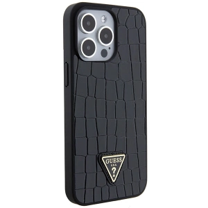Kup Case Guess GUHCP15XPCRTHCK Apple iPhone 15 Pro Max Hardcase Croco Triangle Metal Logo schwarz/black - GUE2864 - {ean13} - Sklep Home Screen