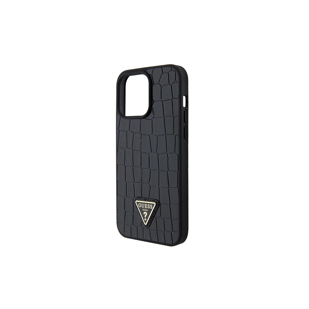 Etui Guess GUHCP15XPCRTHCK Apple iPhone 15 Pro Max hardcase Croco Triangle Metal Logo czarny/black