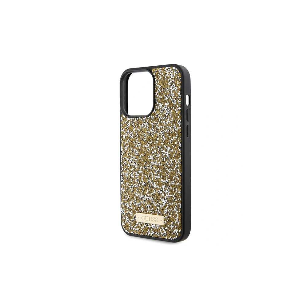 Etui Guess GUHCP15XPFGSBSD Apple iPhone 15 Pro Max hardcase Rhinestone Metal Logo żółty/yellow
