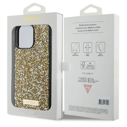 Buy Guess GUHCP15XPFGSBSD Apple iPhone 15 Pro Max hardcase Rhinestone Metal Logo yellow - GUE2865 - {ean13} - Home Screen Store Europe