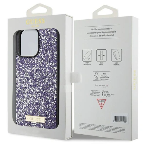 Buy Guess GUHCP15XPFGSBSP Apple iPhone 15 Pro Max hardcase Rhinestone Metal Logo purple - GUE2866 - {ean13} - Home Screen Store Europe