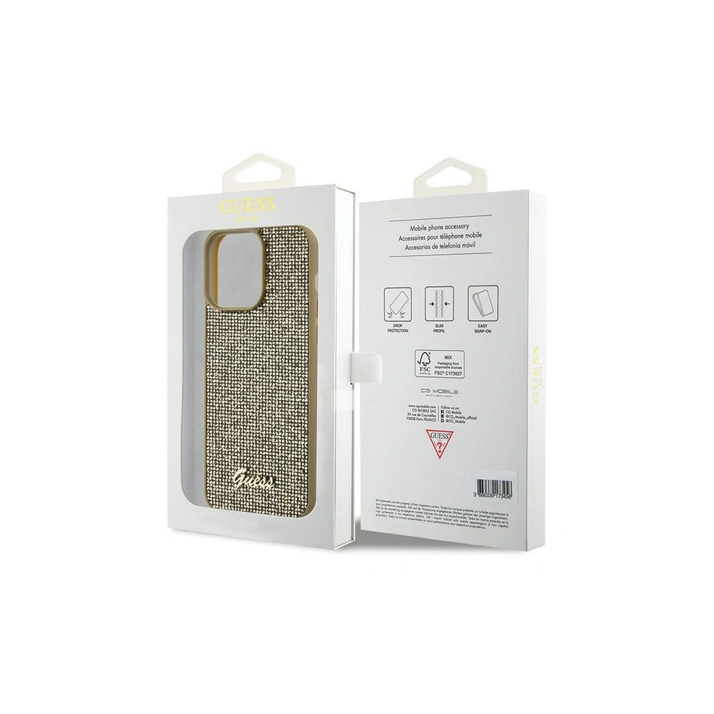 Etui Guess GUHCP15XPMSDGSD Apple iPhone 15 Pro Max hardcase Disco Metal Script złoty/gold