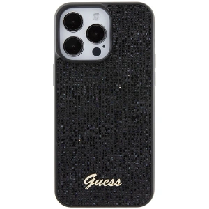 Buy Guess GUHCP15XPMSDGSK Apple iPhone 15 Pro Max hardcase Disco Metal Script black - GUE2869 - {ean13} - Home Screen Store Europe