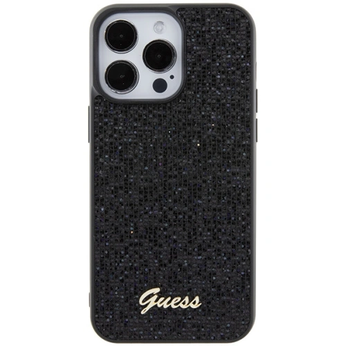 Buy Guess GUHCP15XPMSDGSK Apple iPhone 15 Pro Max hardcase Disco Metal Script black - GUE2869 - {ean13} - Home Screen Store Europe