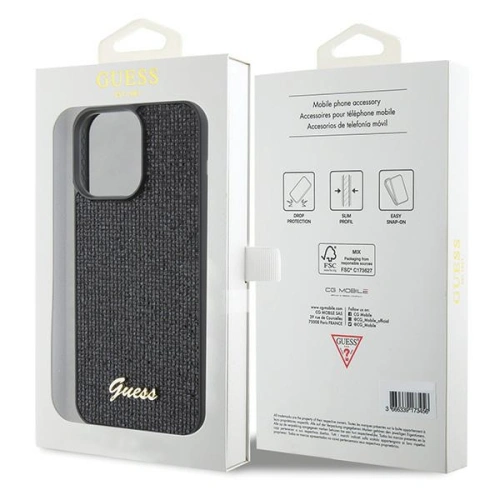 Buy Guess GUHCP15XPMSDGSK Apple iPhone 15 Pro Max hardcase Disco Metal Script black - GUE2869 - {ean13} - Home Screen Store Europe