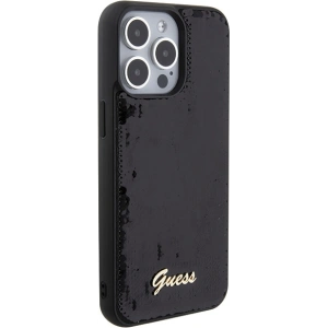 Buy Guess GUHCP15XPSFDGSK Apple iPhone 15 Pro Max hardcase Sequin Script Metal black - GUE2870 - {ean13} - Home Screen Store Europe