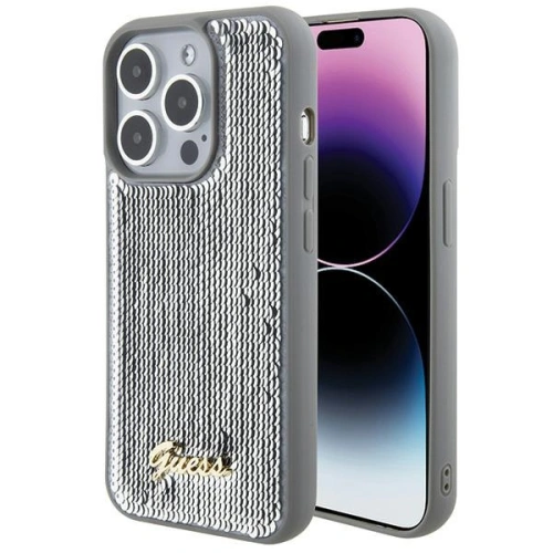 Kup Etui Guess GUHCP15XPSFDGSS Apple iPhone 15 Pro Max hardcase Sequin Script Metal stříbrný/silver - GUE2871 - {ean13} - Sklep Home Screen